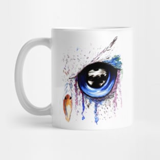 Blue Owl Eye Art Mug